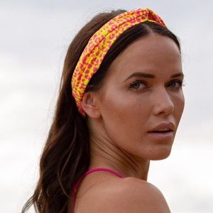 Dollboxx Pink Yellow Savage Twist Knot Headband🐆